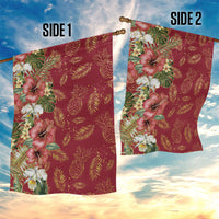 Hawaii Discoverers Day Garden Flag Tropical Hibiscus Glitter Crimson LT05 - Polynesian Pride