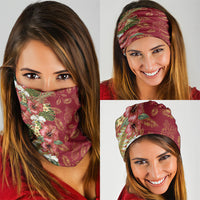 Hawaii Discoverers Day Neck Gaiter Tropical Hibiscus Glitter Crimson LT05 - Polynesian Pride