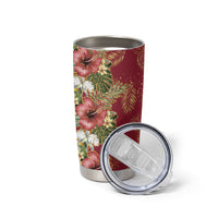 Hawaii Discoverers Day Tumbler Cup Tropical Hibiscus Glitter Crimson LT05 - Polynesian Pride
