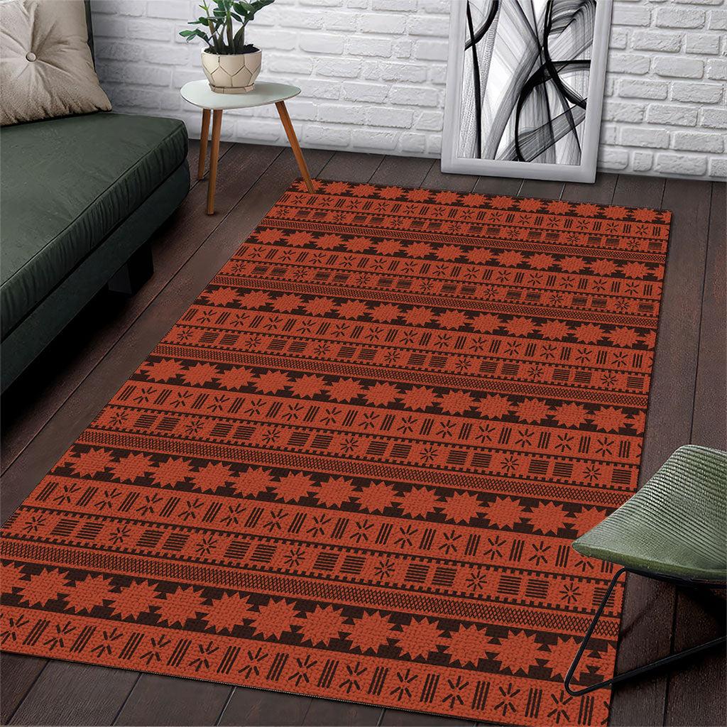 Polynesian Princess Inspired Tapa Pattern Area Rug LT05 Red - Polynesian Pride