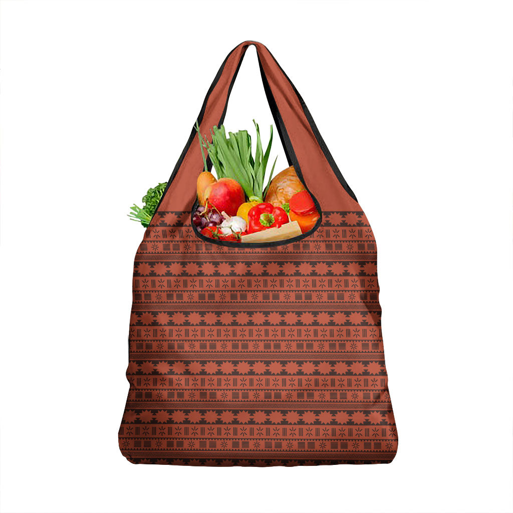 Polynesian Princess Inspired Tapa Pattern Grocery Bag