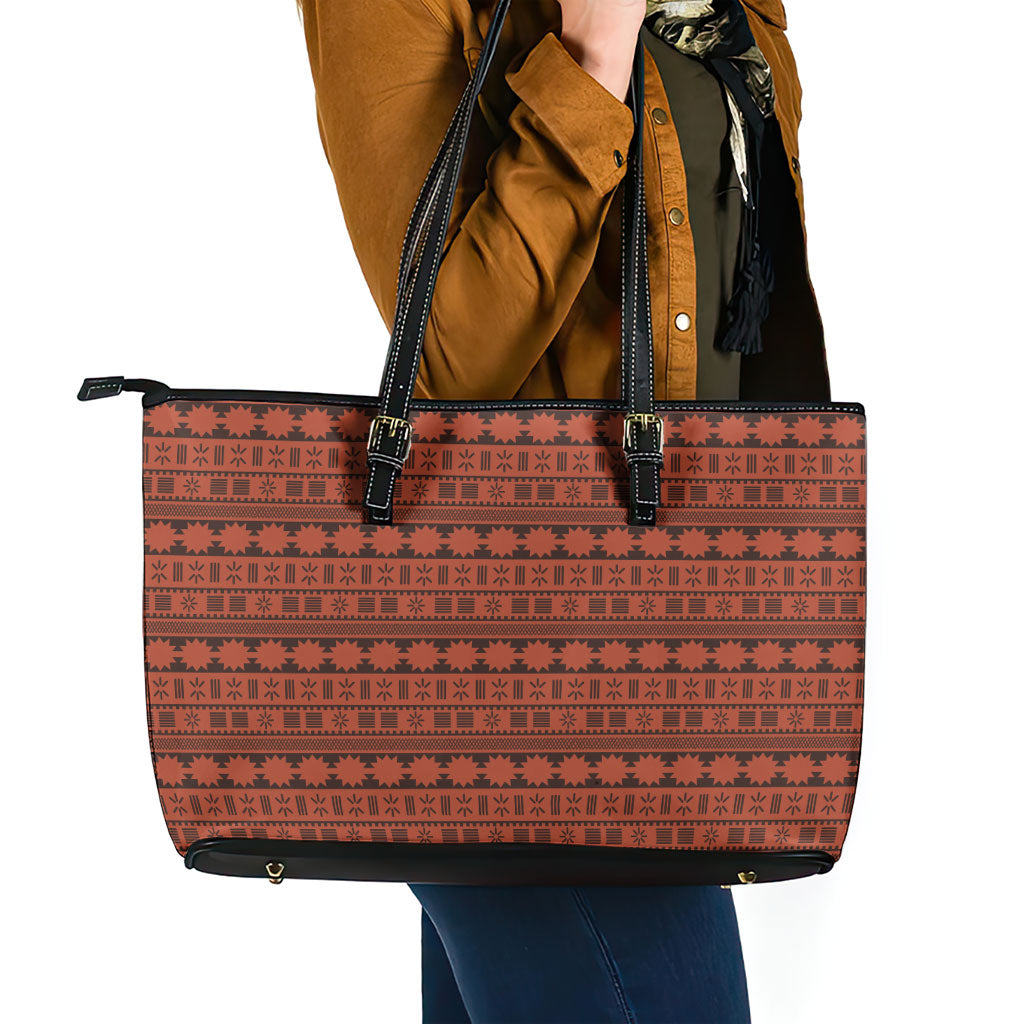 Polynesian Princess Inspired Tapa Pattern Leather Tote Bag LT05 - Polynesian Pride