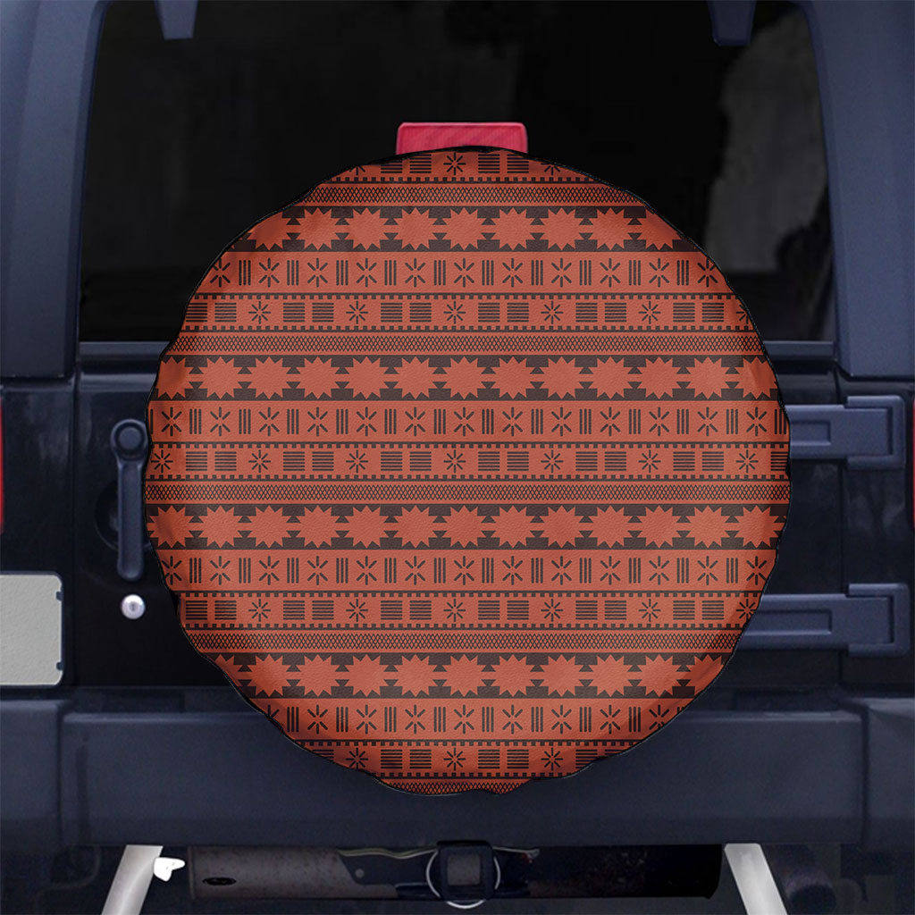 Polynesian Princess Inspired Tapa Pattern Spare Tire Cover LT05 No hole Red - Polynesian Pride