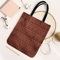 Polynesian Princess Inspired Tapa Pattern Tote Bag LT05 Black Strap One Size Red - Polynesian Pride