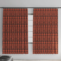 Polynesian Princess Inspired Tapa Pattern Window Curtain LT05 With Hooks Red - Polynesian Pride