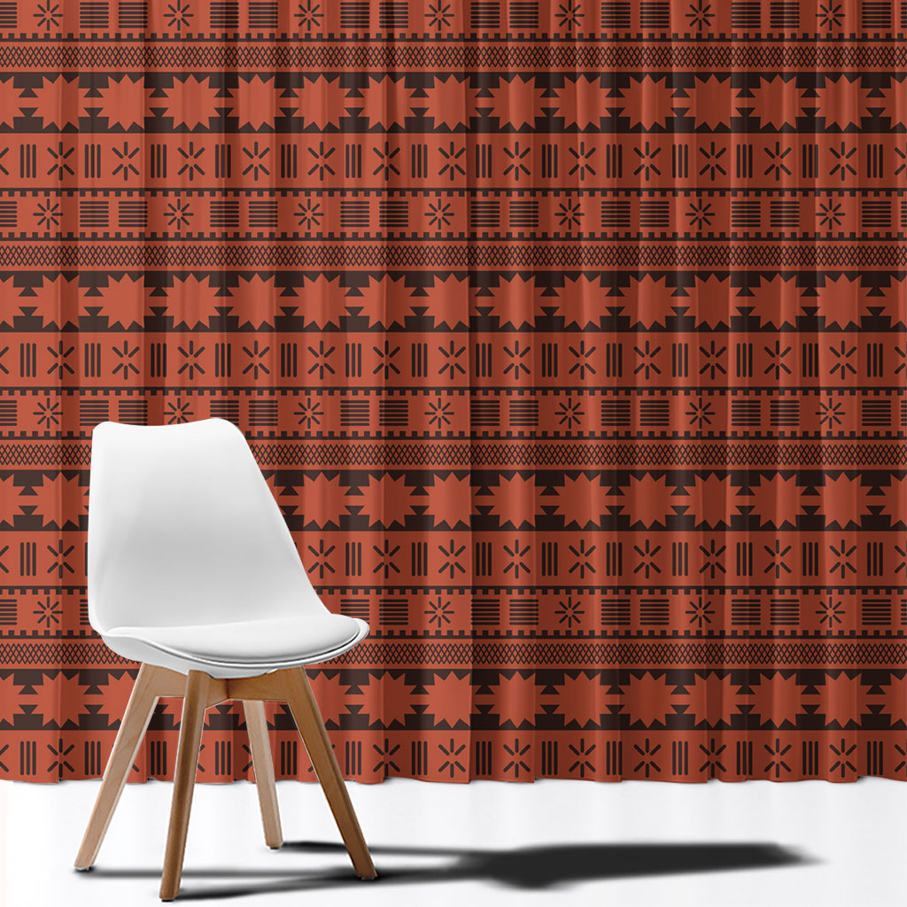 Polynesian Princess Inspired Tapa Pattern Window Curtain LT05 - Polynesian Pride