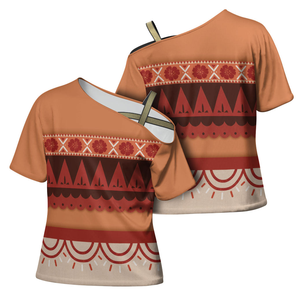 Polynesian Princess Inspired Cosplay Costume Cross Shoulder Shirt LT05 - Polynesian Pride