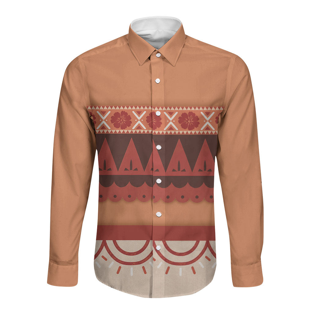 Polynesian Princess Inspired Cosplay Costume Long Sleeve Button Shirt LT05 Unisex Multicolor - Polynesian Pride