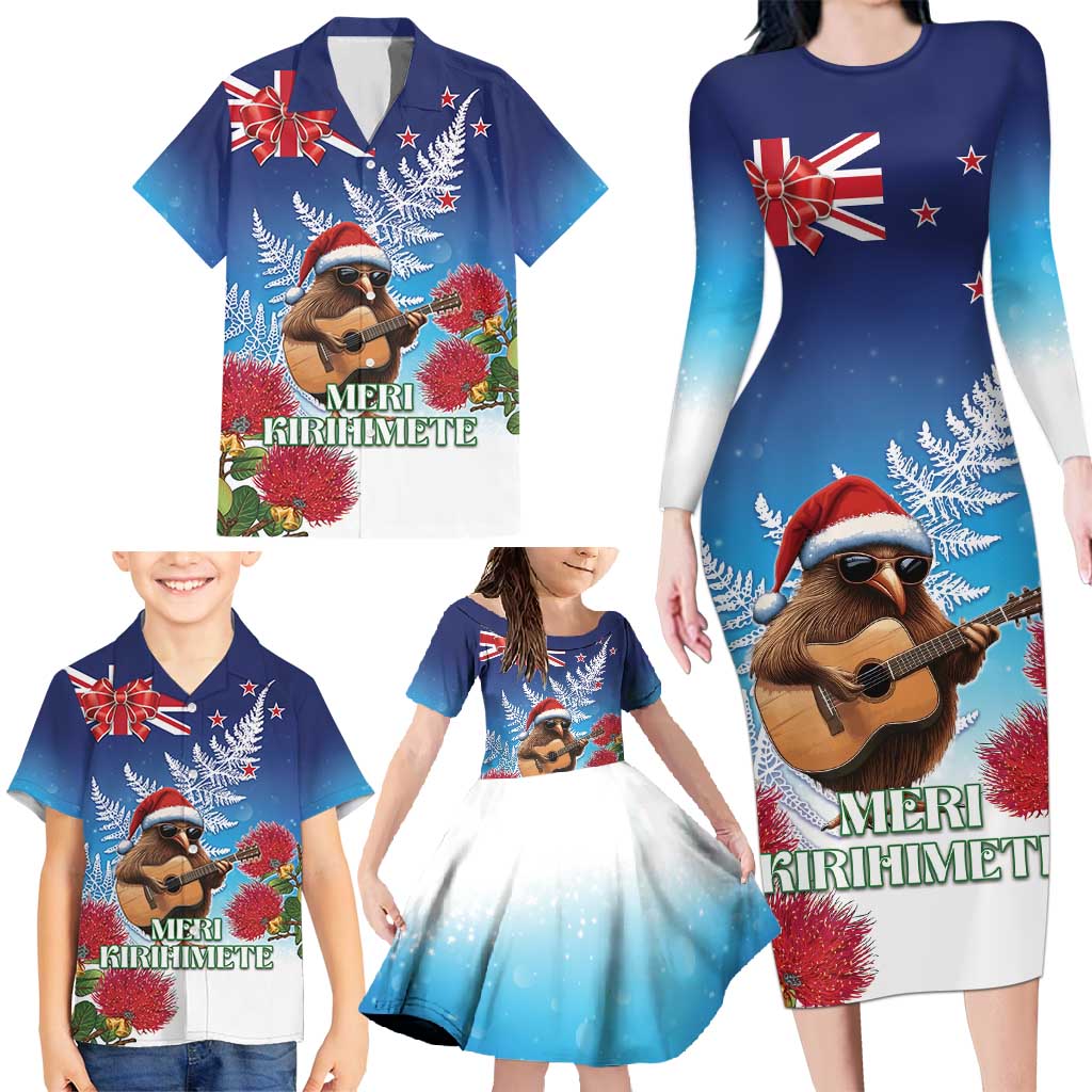 New Zealand Kiwi Christmas Family Matching Long Sleeve Bodycon Dress and Hawaiian Shirt Xmas Vibe LT05 - Polynesian Pride