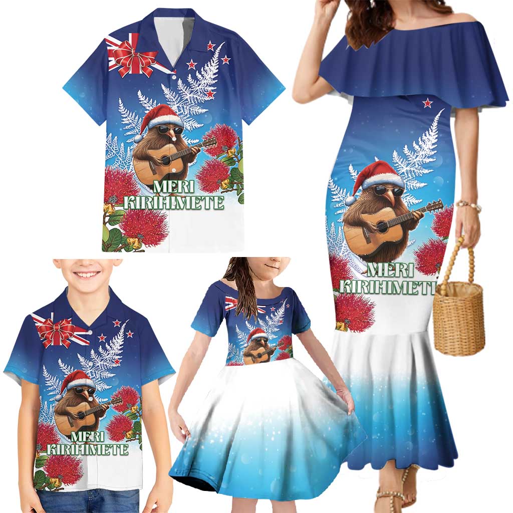 New Zealand Kiwi Christmas Family Matching Mermaid Dress and Hawaiian Shirt Xmas Vibe LT05 - Polynesian Pride