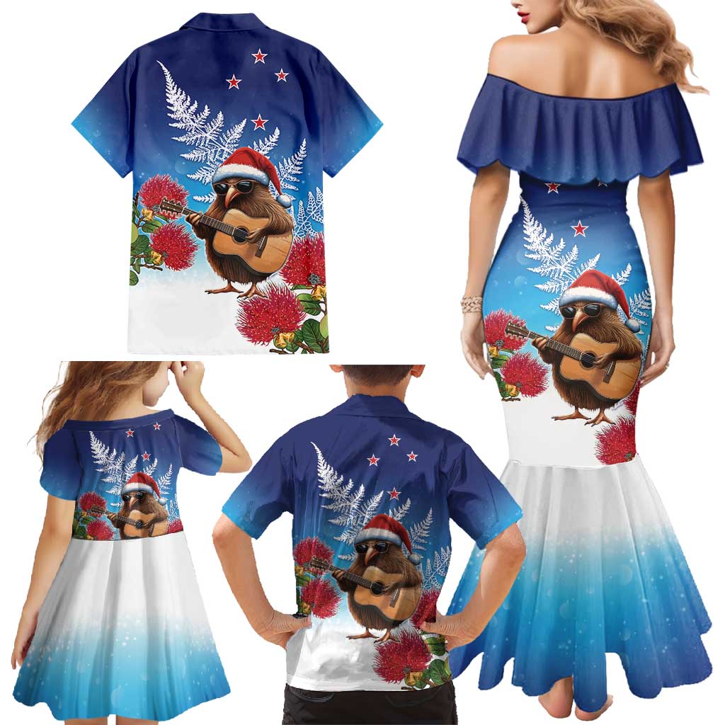 New Zealand Kiwi Christmas Family Matching Mermaid Dress and Hawaiian Shirt Xmas Vibe LT05 - Polynesian Pride