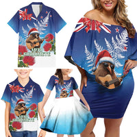 New Zealand Kiwi Christmas Family Matching Off Shoulder Short Dress and Hawaiian Shirt Xmas Vibe LT05 - Polynesian Pride