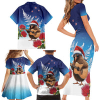 New Zealand Kiwi Christmas Family Matching Short Sleeve Bodycon Dress and Hawaiian Shirt Xmas Vibe LT05 - Polynesian Pride