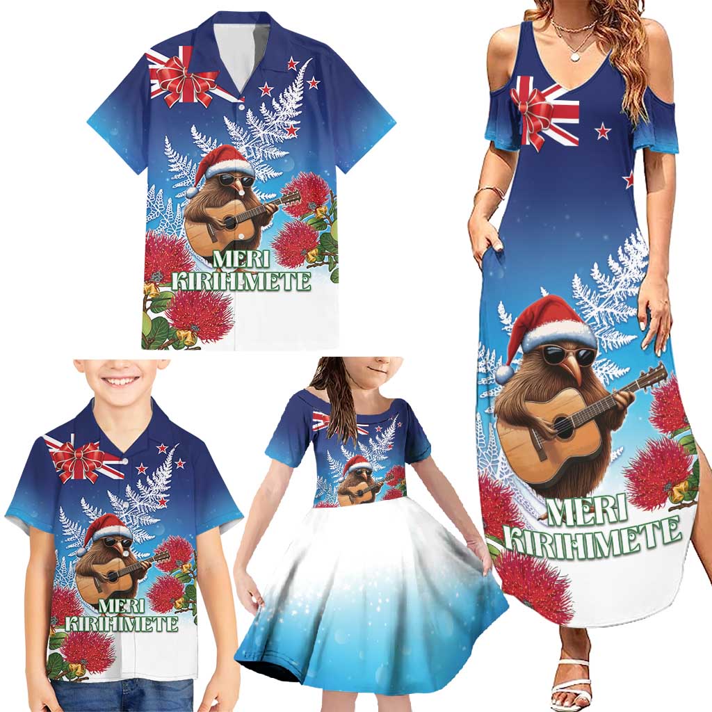 New Zealand Kiwi Christmas Family Matching Summer Maxi Dress and Hawaiian Shirt Xmas Vibe LT05 - Polynesian Pride