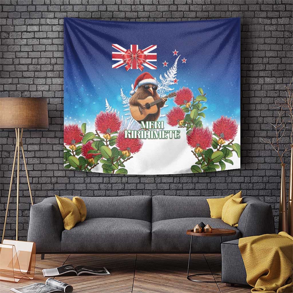 New Zealand Kiwi Christmas Tapestry Xmas Vibe LT05 Blue - Polynesian Pride
