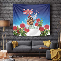 New Zealand Kiwi Christmas Tapestry Xmas Vibe LT05 Blue - Polynesian Pride