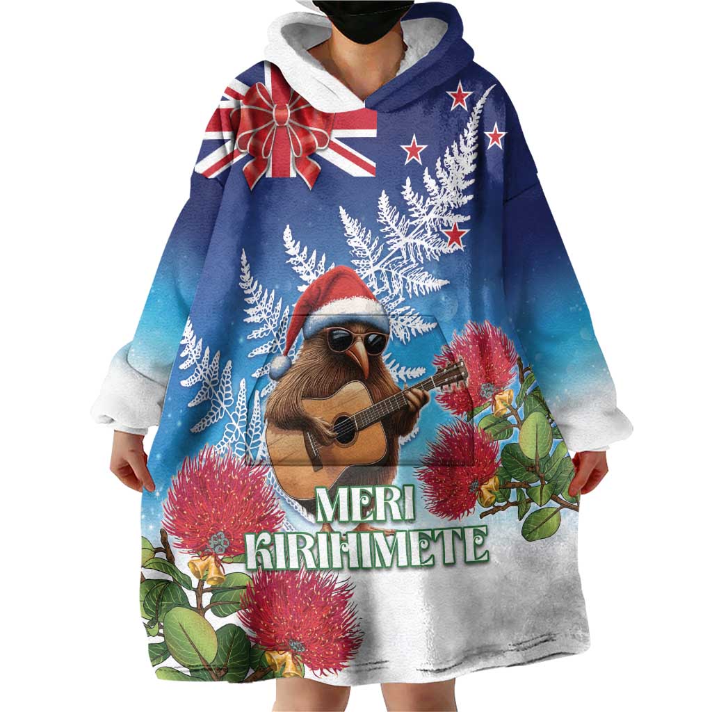 New Zealand Kiwi Christmas Wearable Blanket Hoodie Xmas Vibe LT05 - Polynesian Pride