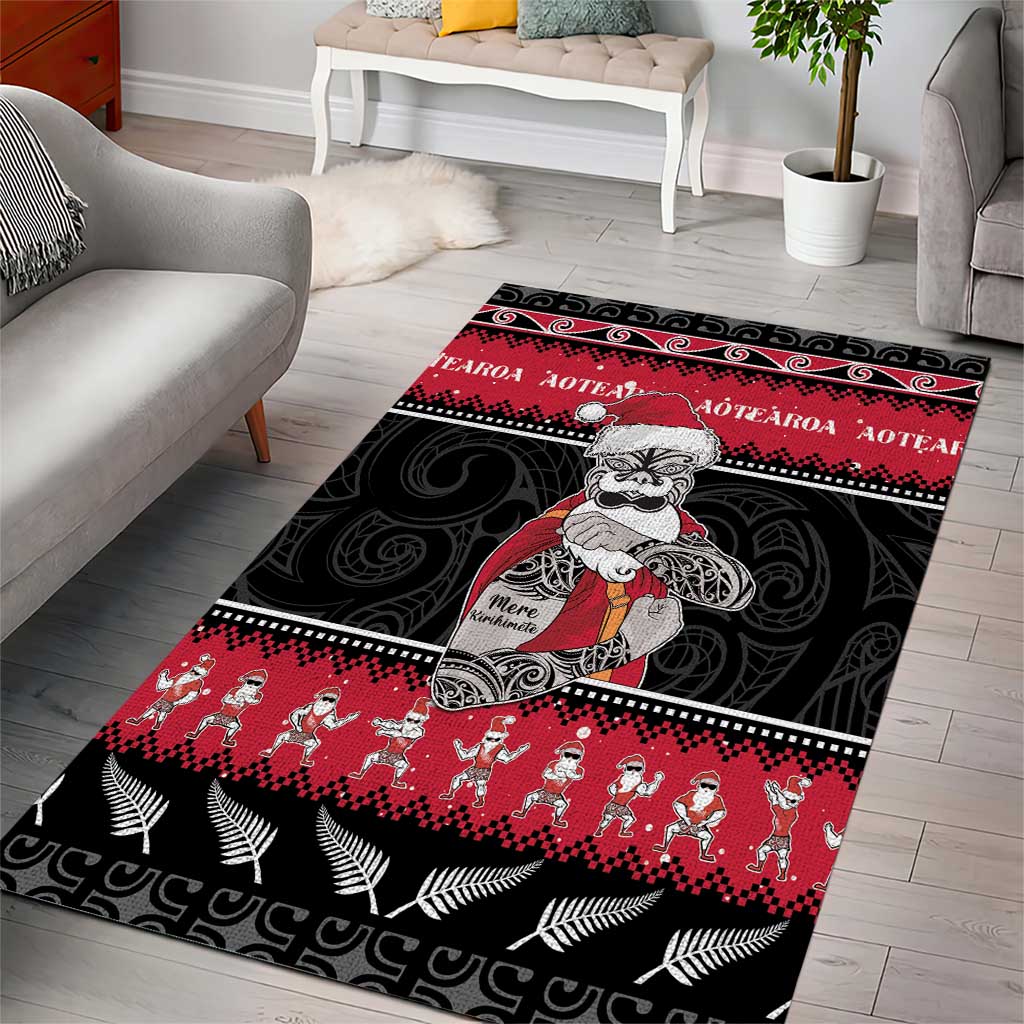 New Zealand Santa Tiki Christmas Area Rug Meri Kirihimete LT05 - Polynesian Pride