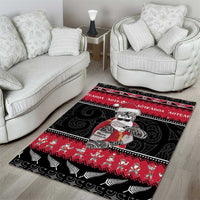 New Zealand Santa Tiki Christmas Area Rug Meri Kirihimete LT05 - Polynesian Pride
