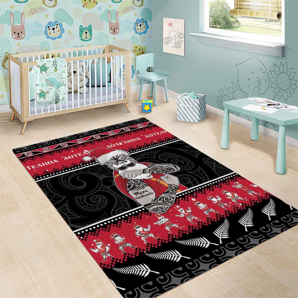 New Zealand Santa Tiki Christmas Area Rug Meri Kirihimete LT05 - Polynesian Pride