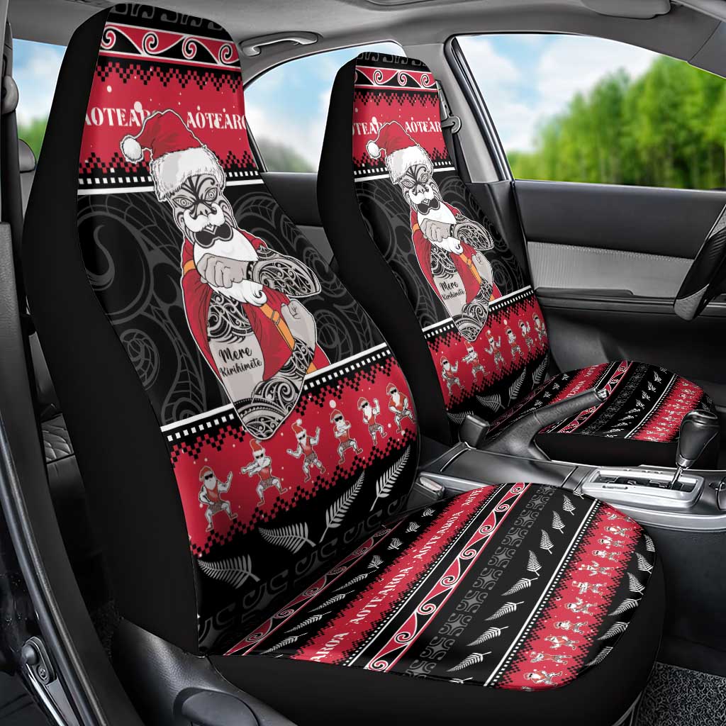 New Zealand Santa Tiki Christmas Car Seat Cover Meri Kirihimete LT05 - Polynesian Pride