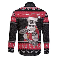 New Zealand Santa Tiki Christmas Family Matching Puletasi and Hawaiian Shirt Meri Kirihimete LT05 - Polynesian Pride