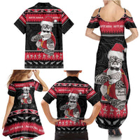 New Zealand Santa Tiki Christmas Family Matching Summer Maxi Dress and Hawaiian Shirt Meri Kirihimete LT05 - Polynesian Pride