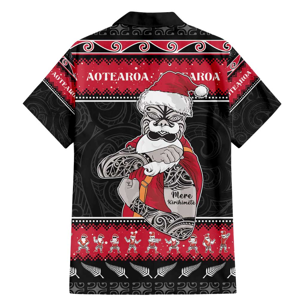 New Zealand Santa Tiki Christmas Family Matching Summer Maxi Dress and Hawaiian Shirt Meri Kirihimete LT05 - Polynesian Pride