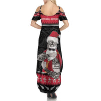 New Zealand Santa Tiki Christmas Family Matching Summer Maxi Dress and Hawaiian Shirt Meri Kirihimete LT05 - Polynesian Pride