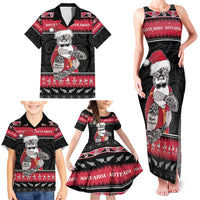 New Zealand Santa Tiki Christmas Family Matching Tank Maxi Dress and Hawaiian Shirt Meri Kirihimete LT05 - Polynesian Pride