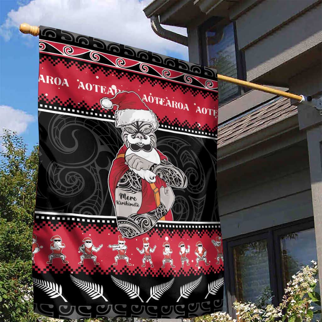 New Zealand Santa Tiki Christmas Garden Flag Meri Kirihimete LT05 - Polynesian Pride