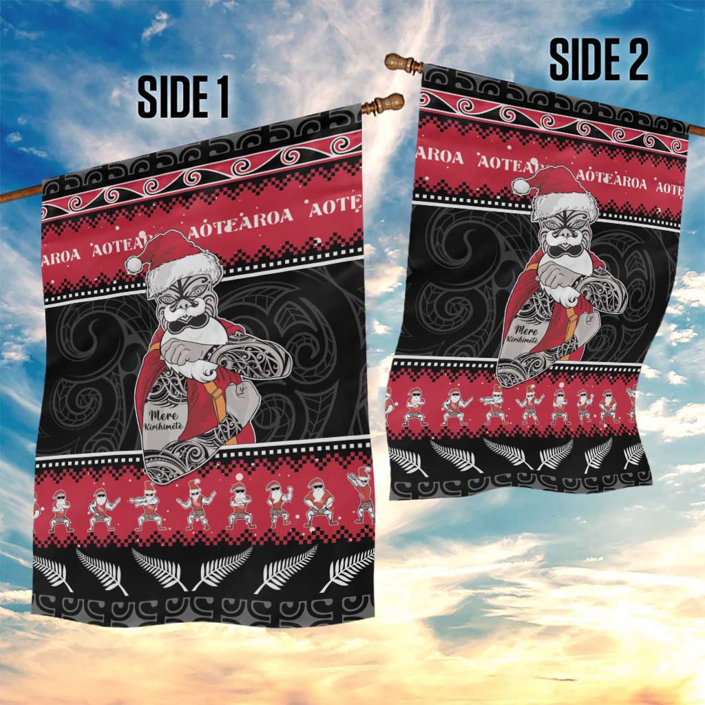 New Zealand Santa Tiki Christmas Garden Flag Meri Kirihimete LT05 - Polynesian Pride