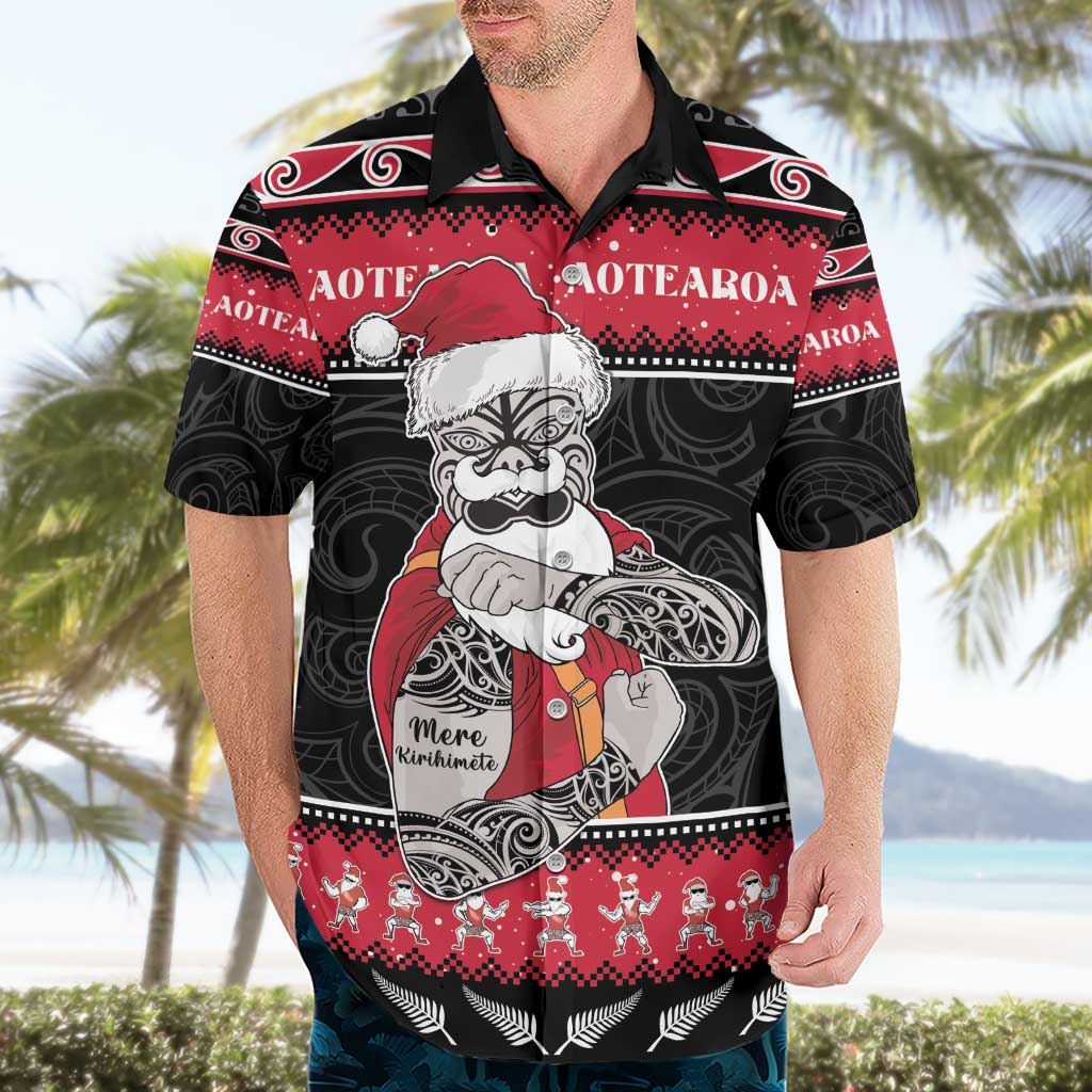 New Zealand Santa Tiki Christmas Hawaiian Shirt Meri Kirihimete LT05 - Polynesian Pride