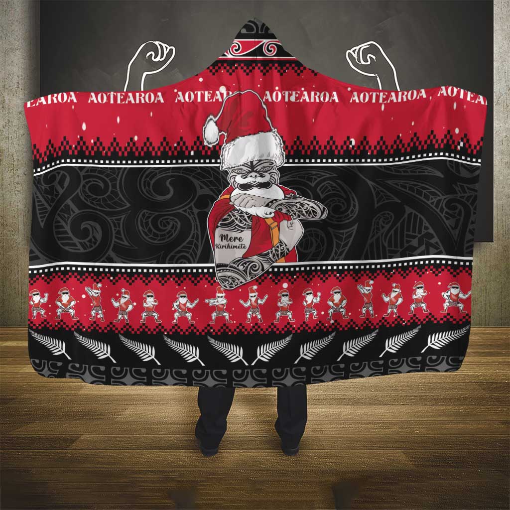 New Zealand Santa Tiki Christmas Hooded Blanket Meri Kirihimete LT05 - Polynesian Pride