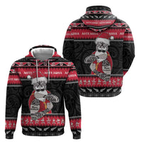 New Zealand Santa Tiki Christmas Hoodie Meri Kirihimete LT05 - Polynesian Pride