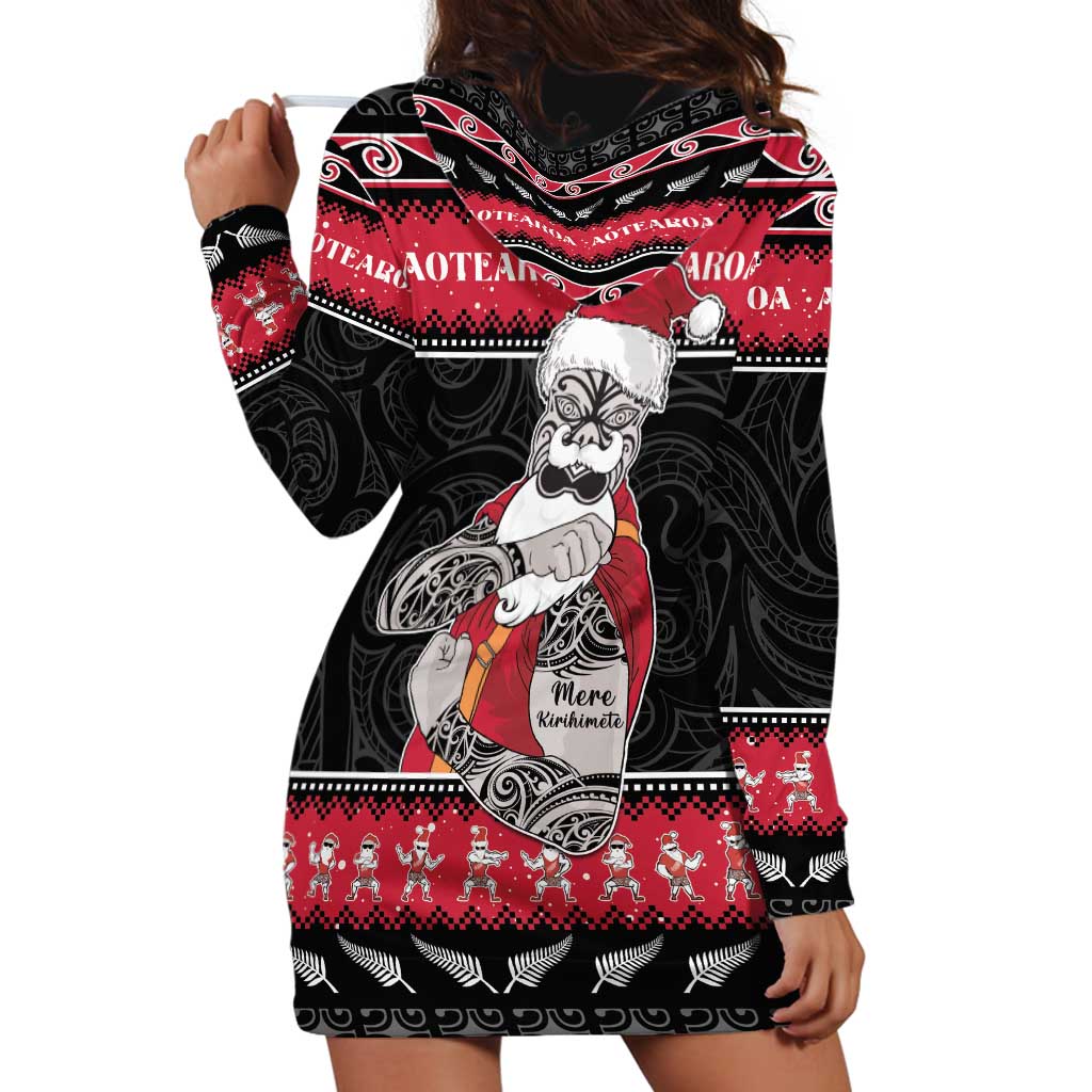 New Zealand Santa Tiki Christmas Hoodie Dress Meri Kirihimete LT05 - Polynesian Pride