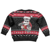 New Zealand Santa Tiki Christmas Kid Ugly Christmas Sweater Meri Kirihimete LT05 - Polynesian Pride