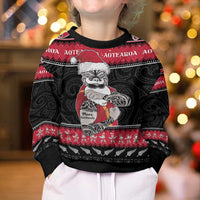 New Zealand Santa Tiki Christmas Kid Ugly Christmas Sweater Meri Kirihimete LT05 - Polynesian Pride