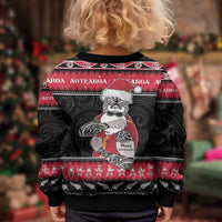 New Zealand Santa Tiki Christmas Kid Ugly Christmas Sweater Meri Kirihimete LT05 - Polynesian Pride