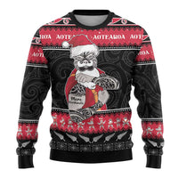 New Zealand Santa Tiki Christmas Ugly Christmas Sweater Meri Kirihimete LT05 - Polynesian Pride