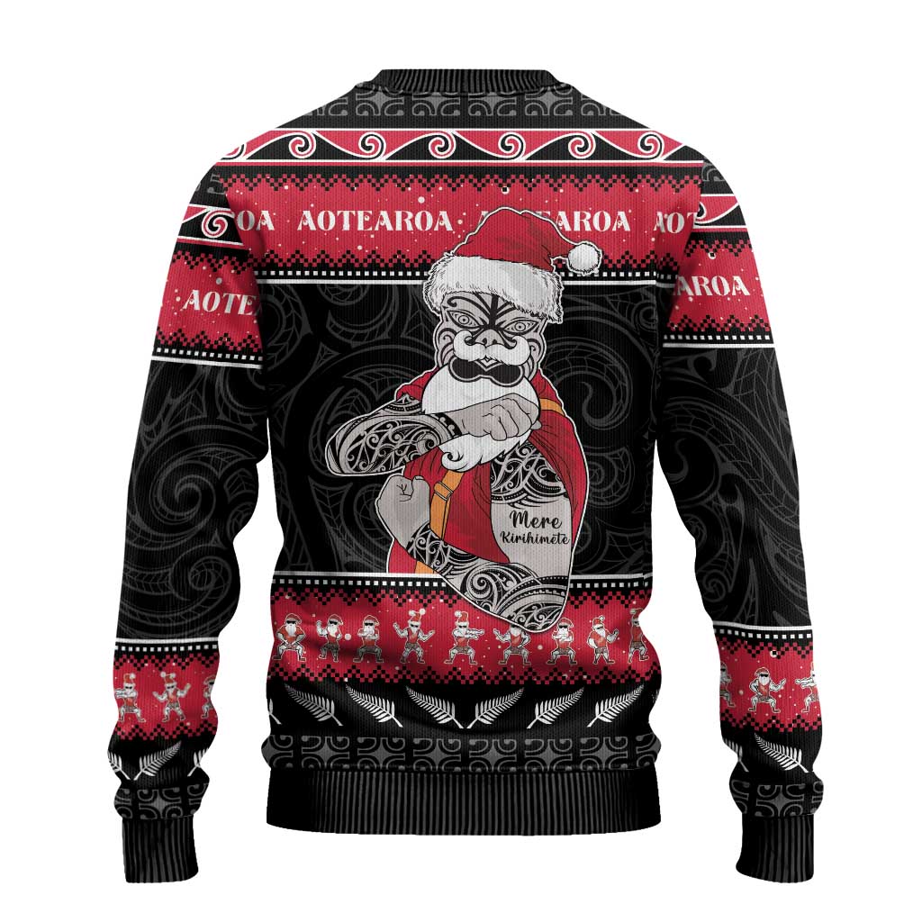 New Zealand Santa Tiki Christmas Ugly Christmas Sweater Meri Kirihimete LT05 - Polynesian Pride