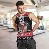 New Zealand Santa Tiki Christmas Men Tank Top Meri Kirihimete LT05 Black - Polynesian Pride