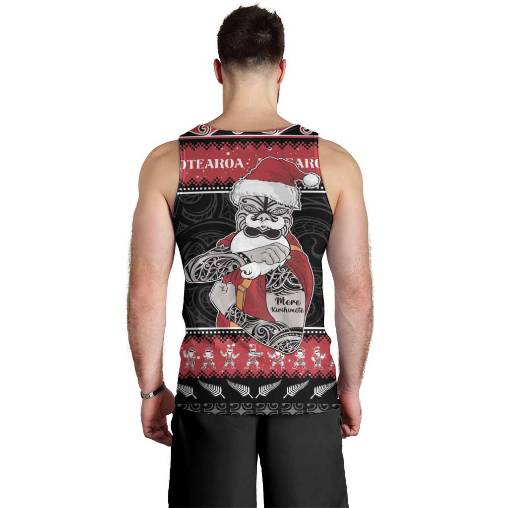 New Zealand Santa Tiki Christmas Men Tank Top Meri Kirihimete LT05 - Polynesian Pride