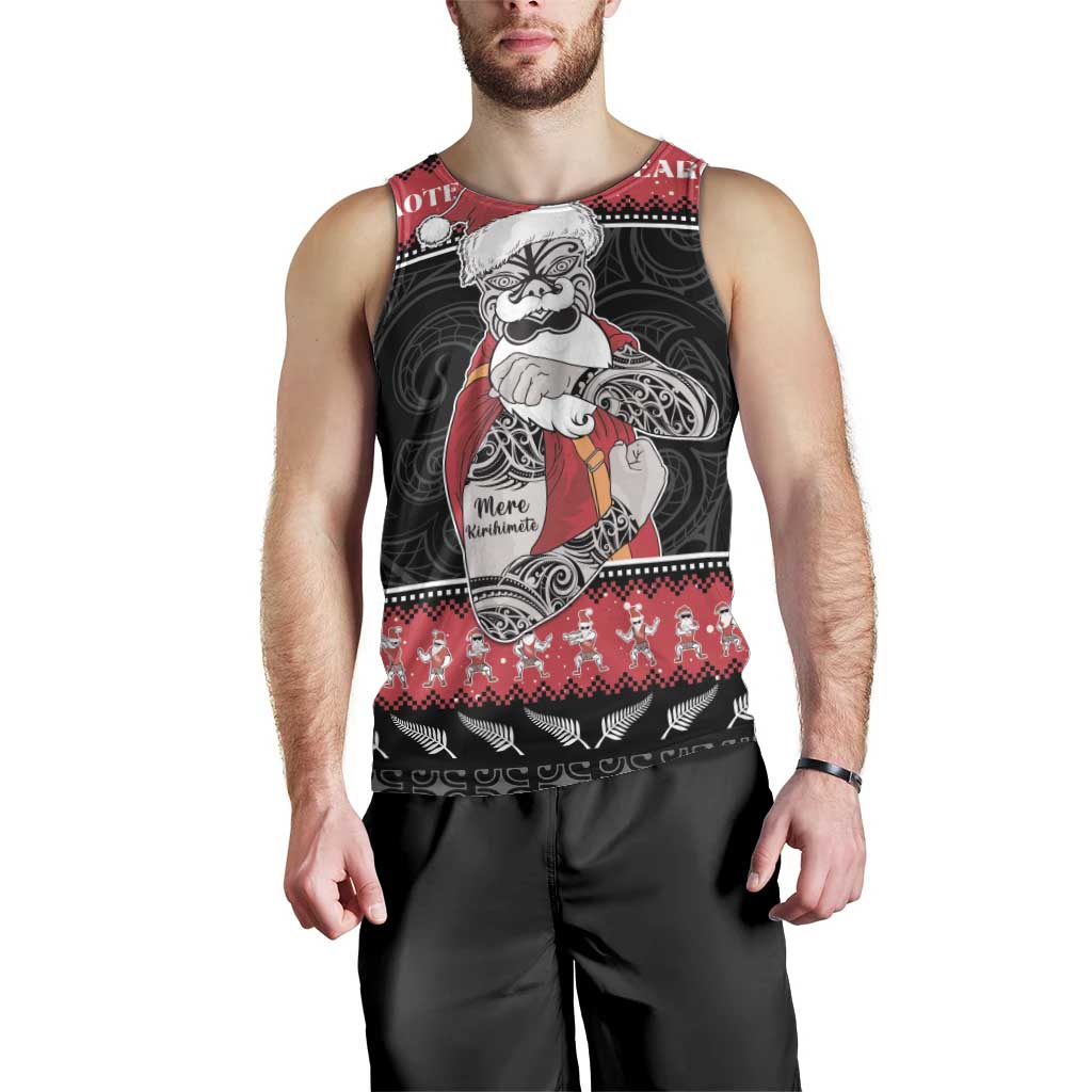 New Zealand Santa Tiki Christmas Men Tank Top Meri Kirihimete LT05 - Polynesian Pride