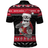 New Zealand Santa Tiki Christmas Polo Shirt Meri Kirihimete LT05 - Polynesian Pride