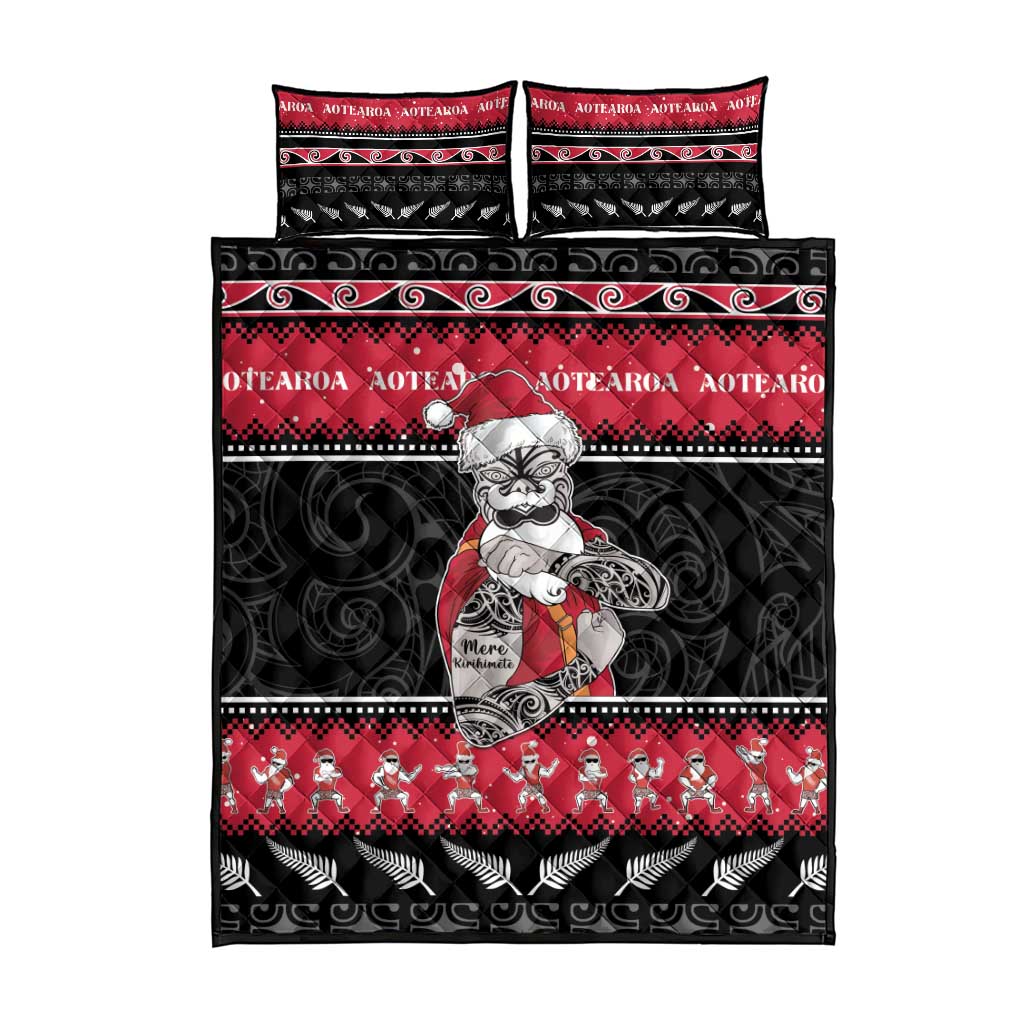 New Zealand Santa Tiki Christmas Quilt Bed Set Meri Kirihimete LT05 - Polynesian Pride