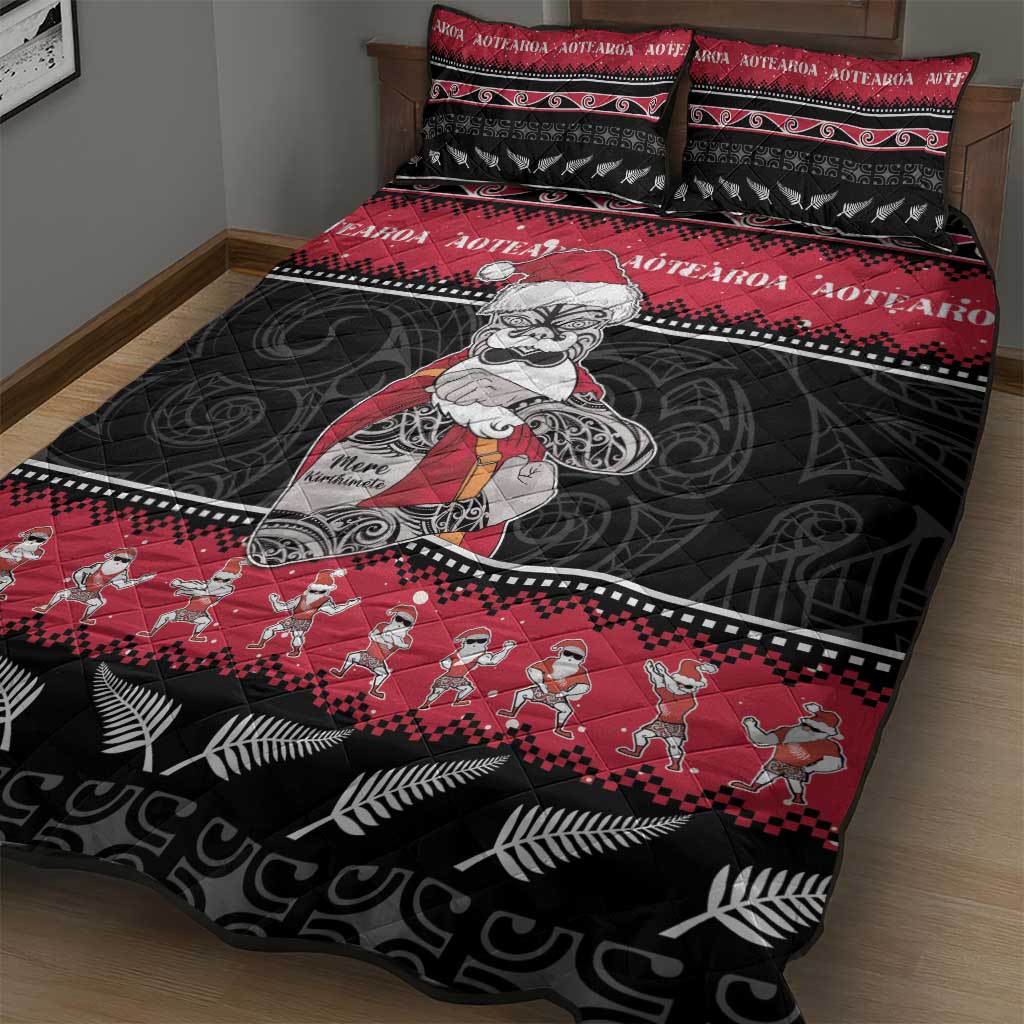 New Zealand Santa Tiki Christmas Quilt Bed Set Meri Kirihimete LT05 - Polynesian Pride