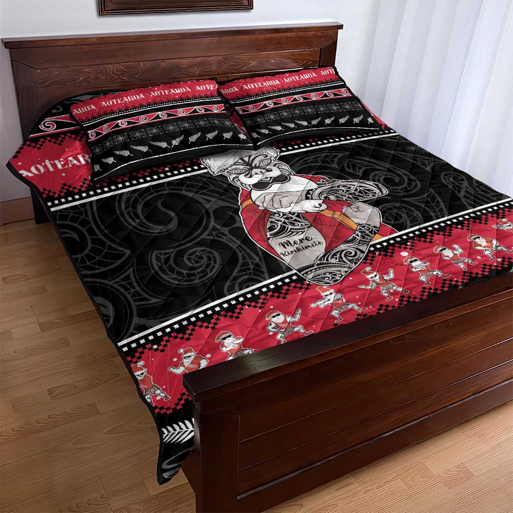 New Zealand Santa Tiki Christmas Quilt Bed Set Meri Kirihimete LT05 - Polynesian Pride