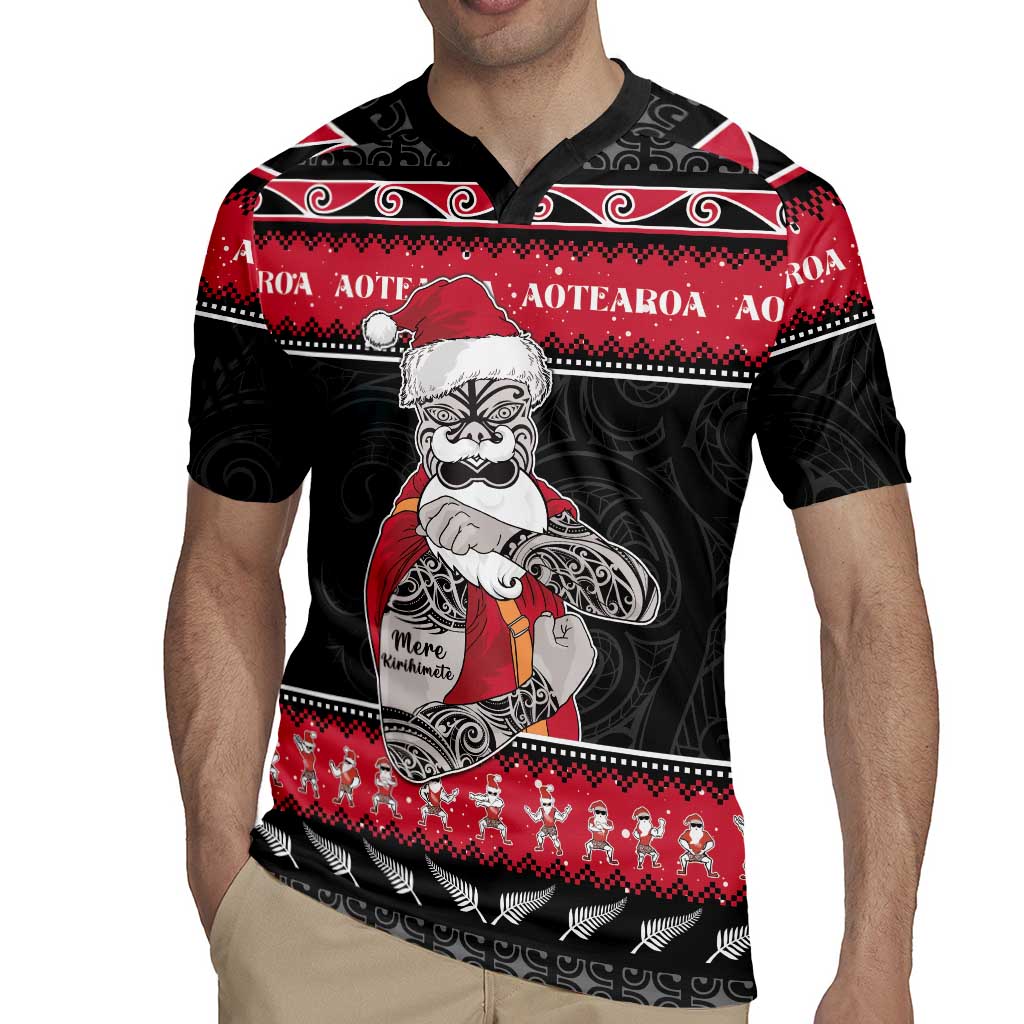 New Zealand Santa Tiki Christmas Rugby Jersey Meri Kirihimete LT05 - Polynesian Pride