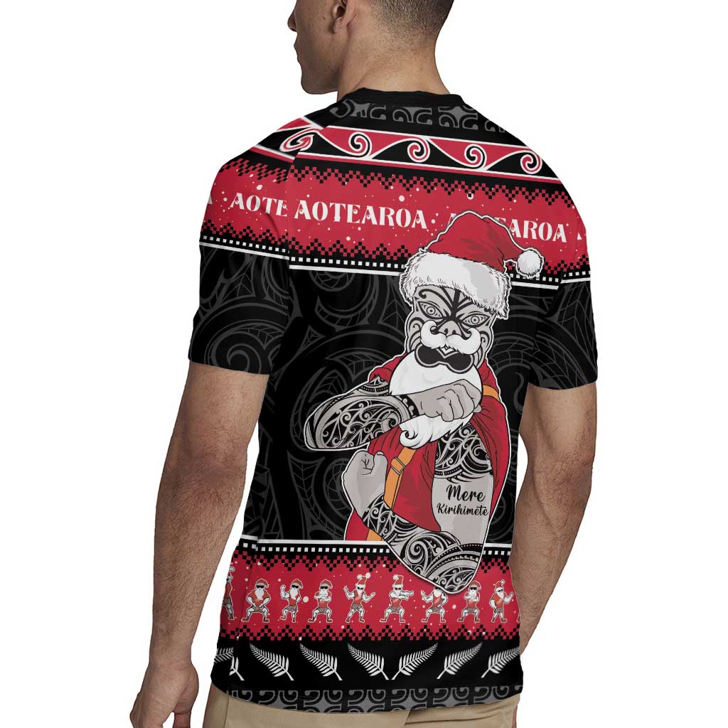 New Zealand Santa Tiki Christmas Rugby Jersey Meri Kirihimete LT05 - Polynesian Pride